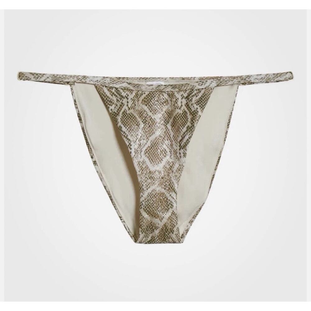 NWT Good American Size 3XL Perfect Fit Adjustable Straps Bikini Bottom Snakeskin